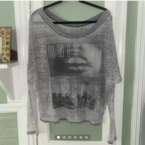 Distressed Drop Shoulder Top